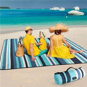 Picnic Blankets Beach Blanket, 80''x80'' Extra Large Thick 3-Layers, Sandproof